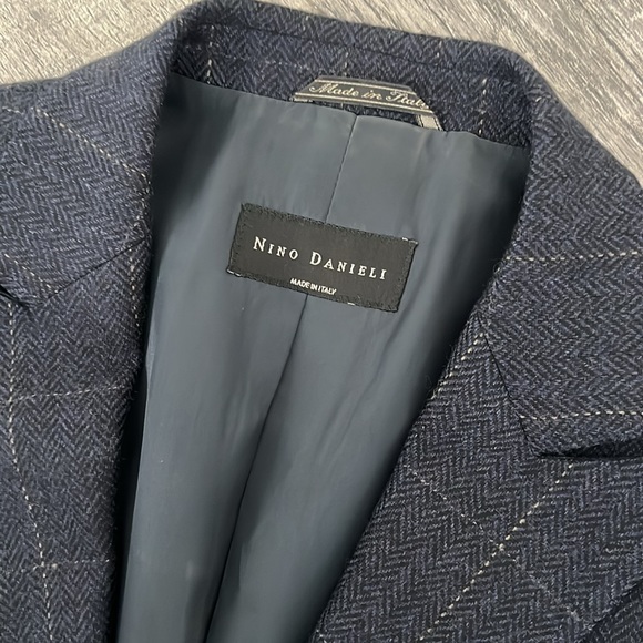 Nino Danielle Loro Piano 100% Cashmere navy blue blazer Italy Sz M - Picture 8 of 12